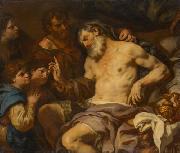 Johann Carl Loth Jakob segnet Ephraim und Manasse oil on canvas